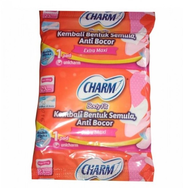 Pembalut Charm Body Fit Wing / Non Wing ( Kemasan Satuan ) 1pcs / 2 pcs