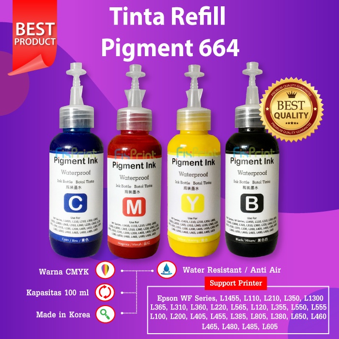 Promo Paket Tinta Pigment Epson Diamond Ink 1 Paket 4 Warna