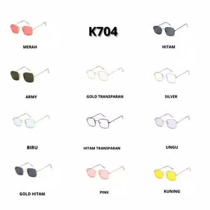(SYA92) Kacamata kotak mini  // Kacamata retro warna frame besi