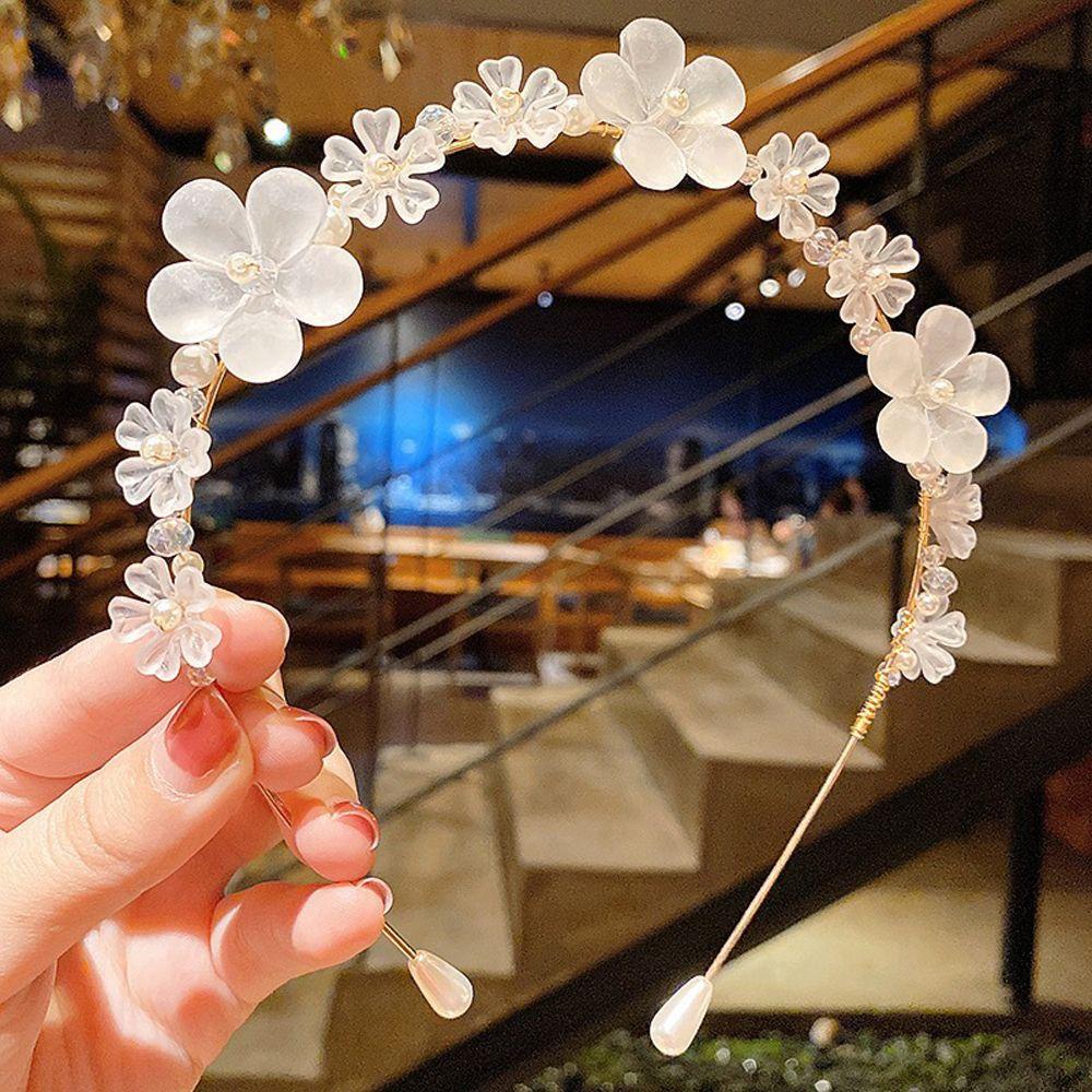 Mxbeauty Gaya Korea Bando Elegan Hiasan Kepala Perhiasan Hadiah Rambut Hoop Headpiece Bridesmaid Wanita Hair Band