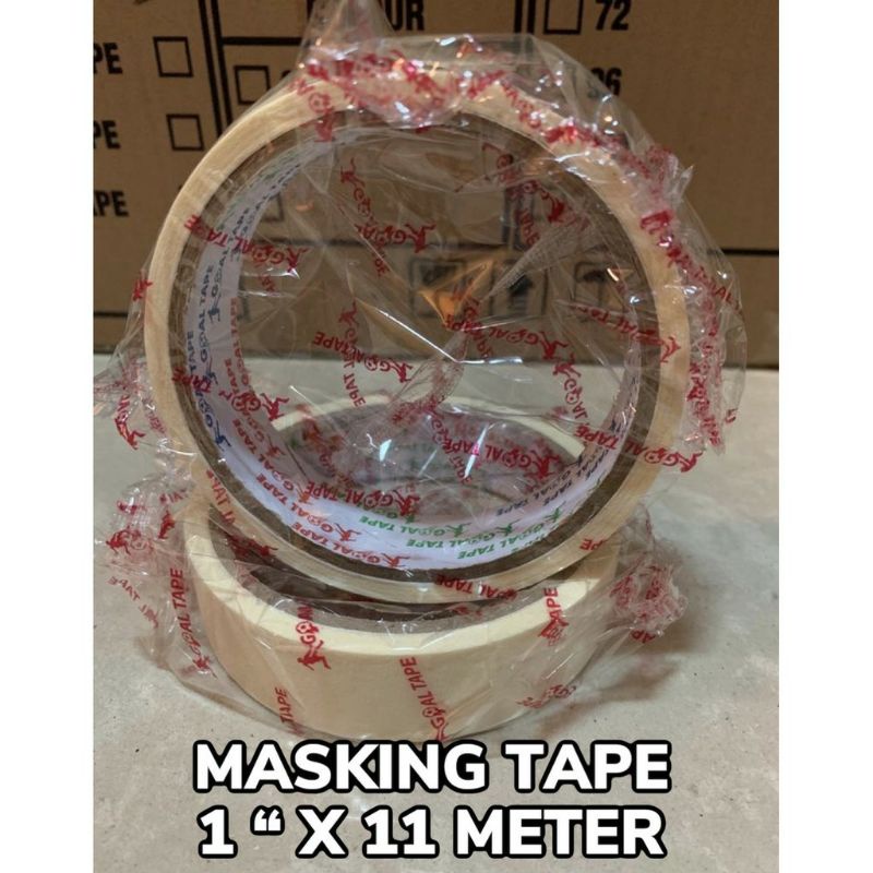 

MASKING TAPE TERLARIS / LAKBAN KERTAS 1" ( 22 mm x 11 METER ) GOAL TAPE MURAH MERIAH