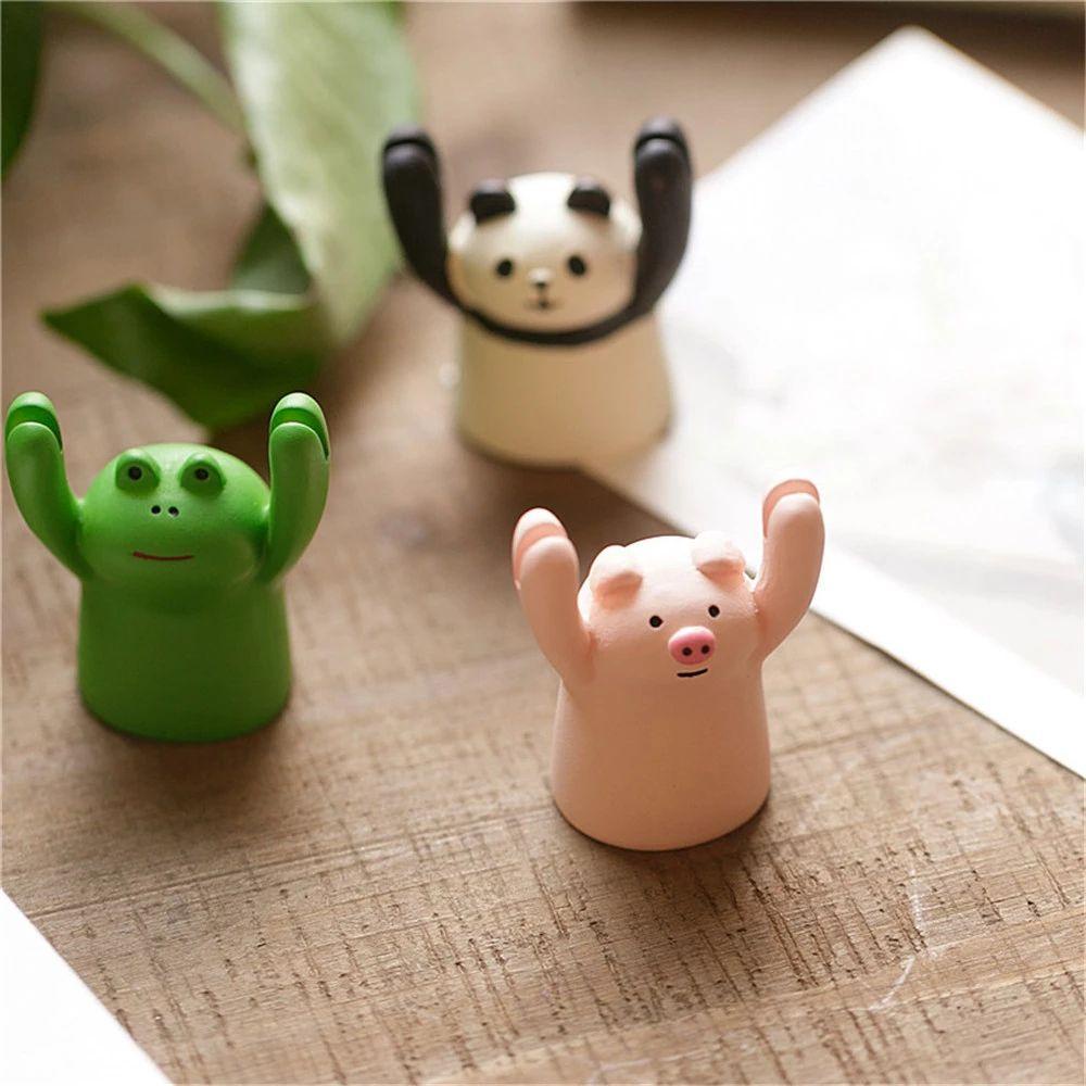 Lanfy Memo Holder Lucu Indah Gambar Klip Kodok Panda Babi Card Holder