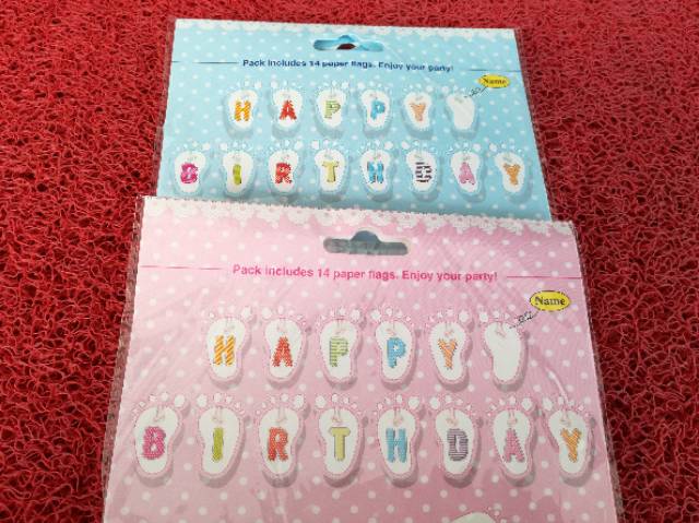 FLAG BANNER HBD MOTIF KAKI