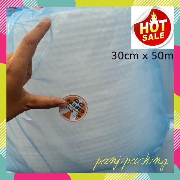 

Produk Eksklusif Bubble wrap 30cm x 50m Bening putih bubblewrap Bandung roll buble warp Spesial