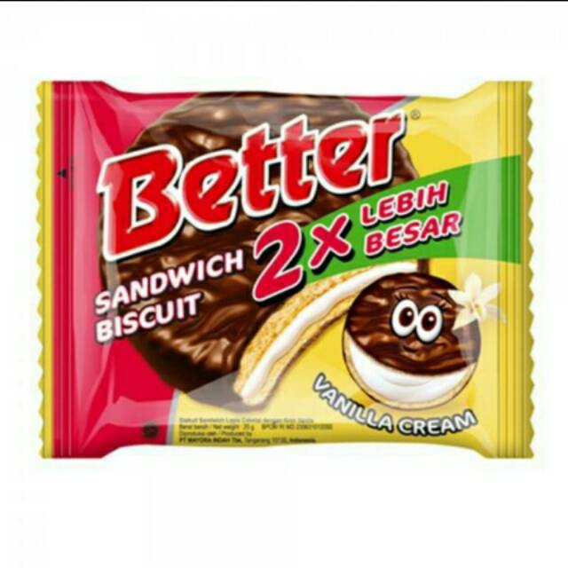 

Better Sandwich Renceng ( 27gram x 10 pcs ) Biskuit Better Vanilla Sachet / Better Vanila