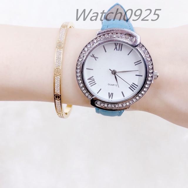 JAM TANGAN WANITA FASHION KULIT MURAH WOMEN ARLOJI PREMIUM DIAMOND IMPORT GROSIR W80