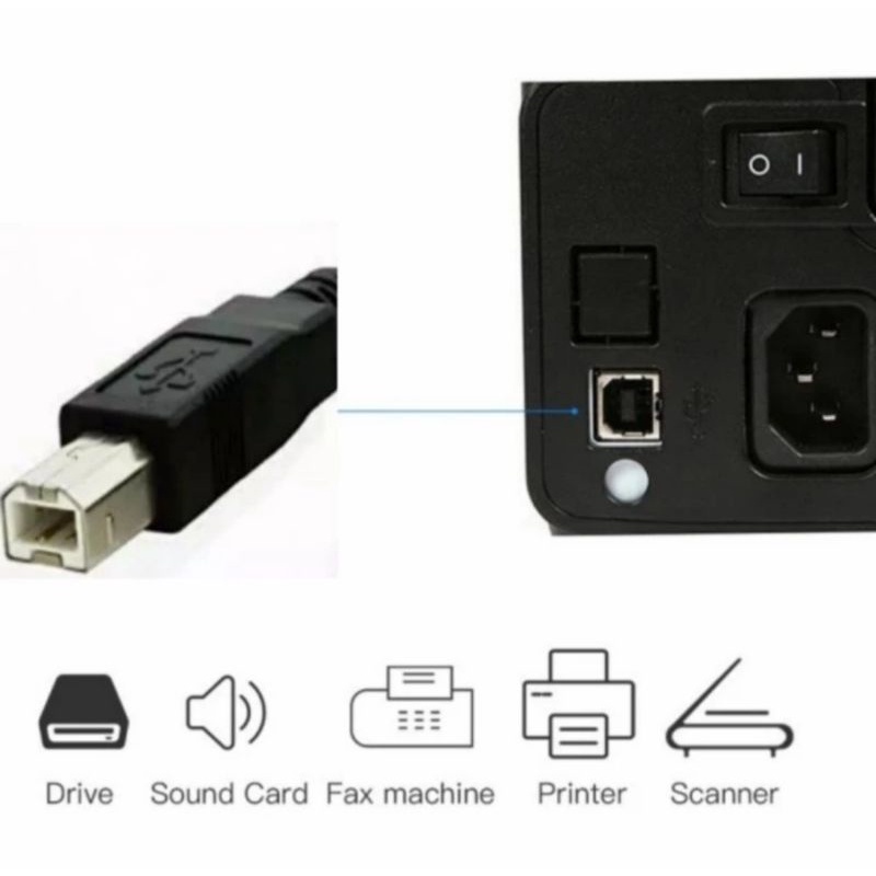 Kabel USB Printer Scannel Computer Type A to B Male 2.0 Canon iP2770 1 New New atau Second
