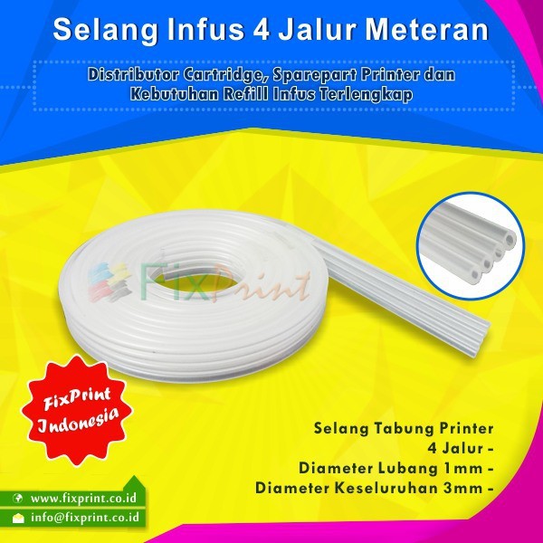 Jual Selang Infus Inpus Buat Printer Panjang 4 Jalur Meteran Ciss Selang Infus Tinta Printer 0980