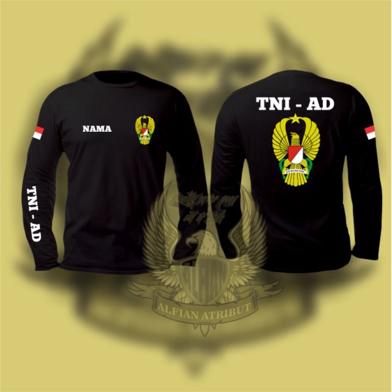 kaos TNI AD baju kaos TNI AD lengan panjang,kaos atasan tni ad,kaos pria lengan panjang