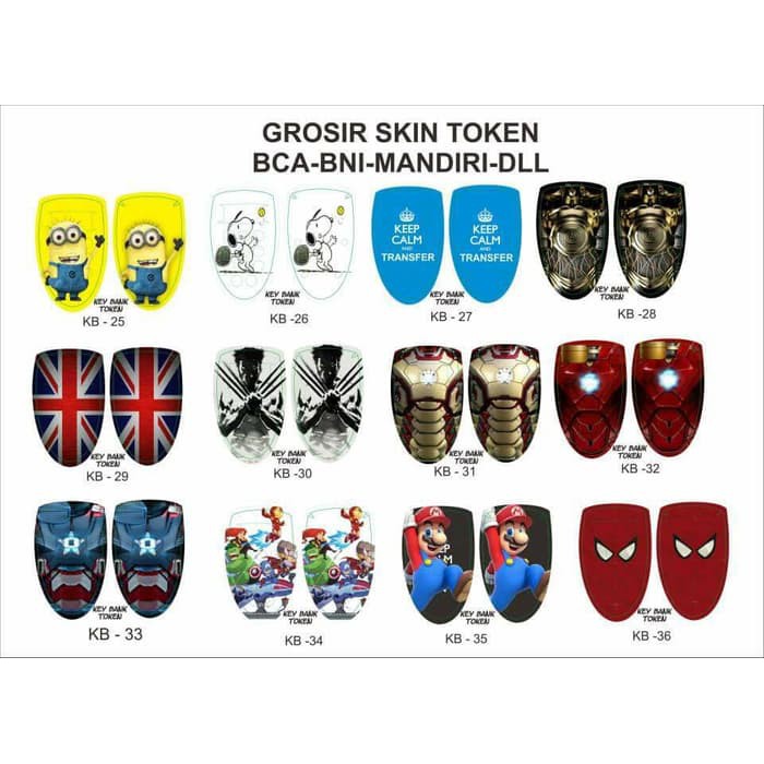 Garskin Token BCA , Mandiri , BNI