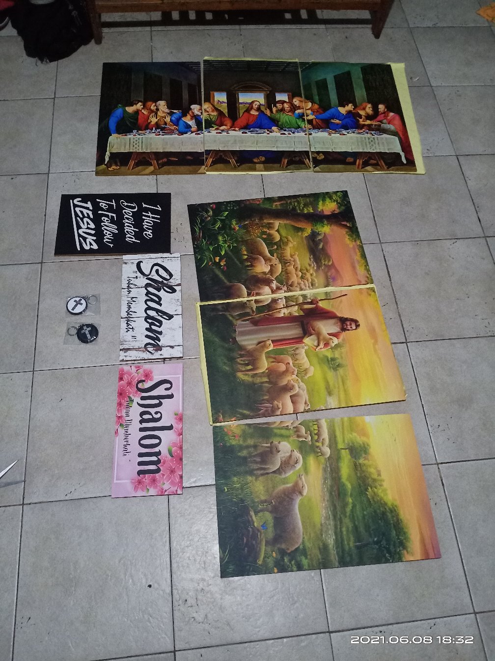 Hiasan Dinding Rohani Shalom Walldecor Nasrani Kristen Katolik Poster Kayu Salam Shalom