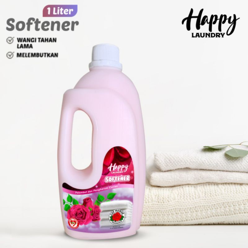 SOFTENER PAKAIAN (PINK) 1 LITER HAPPY LAUNDRY / PELEMBUT PAKAIAN / SOFTENER