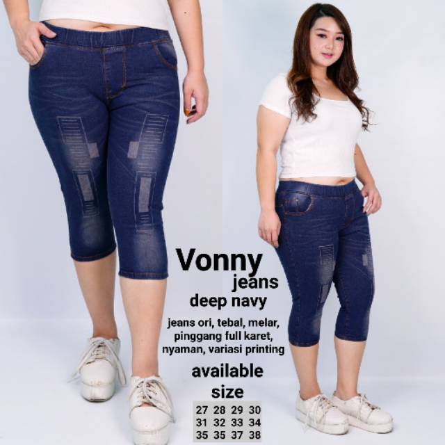 Vonny Jeans Jegging 7/8 .Jegging Pendek . Jegging 7/8 . Legging 7/8 . Celana Pendek Jeans Wanita