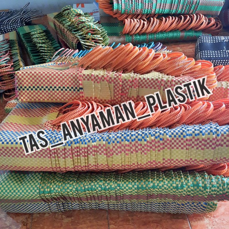 Tas Anyaman Plastik/Tas Keranjang Belanja /Tas Serba Guna TANPA TUTUP