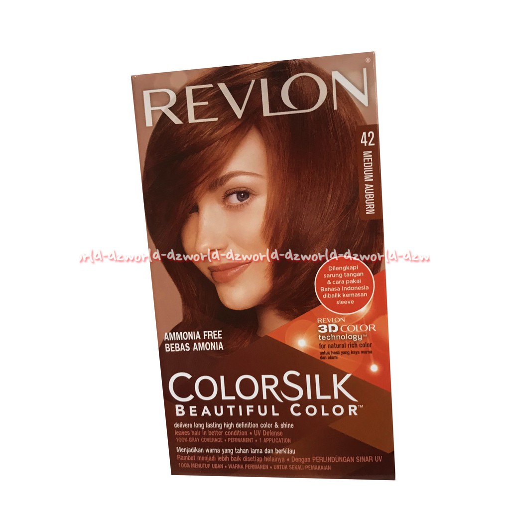 Revlon Colorsilk Beautiful Color 42 Medium Auburn Brown Cat Warna Coklat Blonde Pirang Cat Rambut Pewarna Hair Color