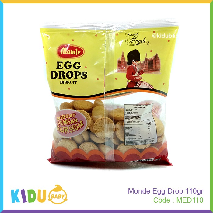 Monde Egg Drop 110gr Biskuit Cemilan / Cemilan Sehat dll (khusus ibunya) Kidu Baby