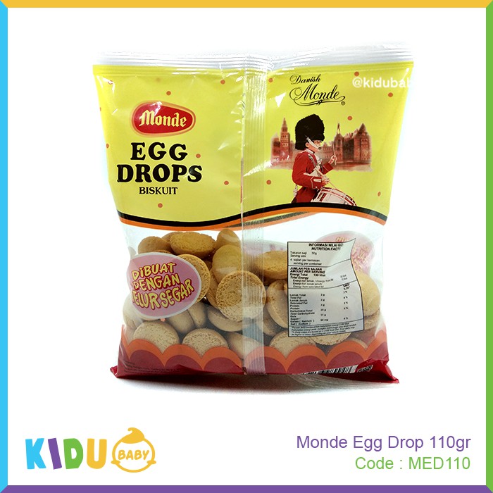 Monde Egg Drop 110gr Biskuit Cemilan / Cemilan Sehat dll (khusus ibunya) Kidu Baby