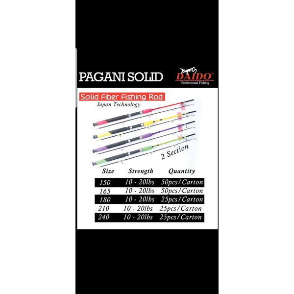 joran daido solid penuh warna 210