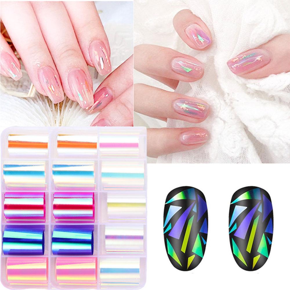 AUGUSTINA Agustin 3D Dekorasi Nail Art Shinning Decal Manicure Tools Kertas Foil Kuku