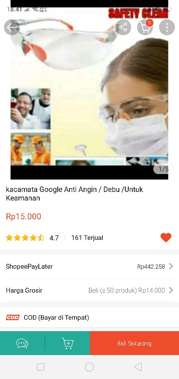 Kacamata Google Anti Angin / Debu /untuk Keamanan