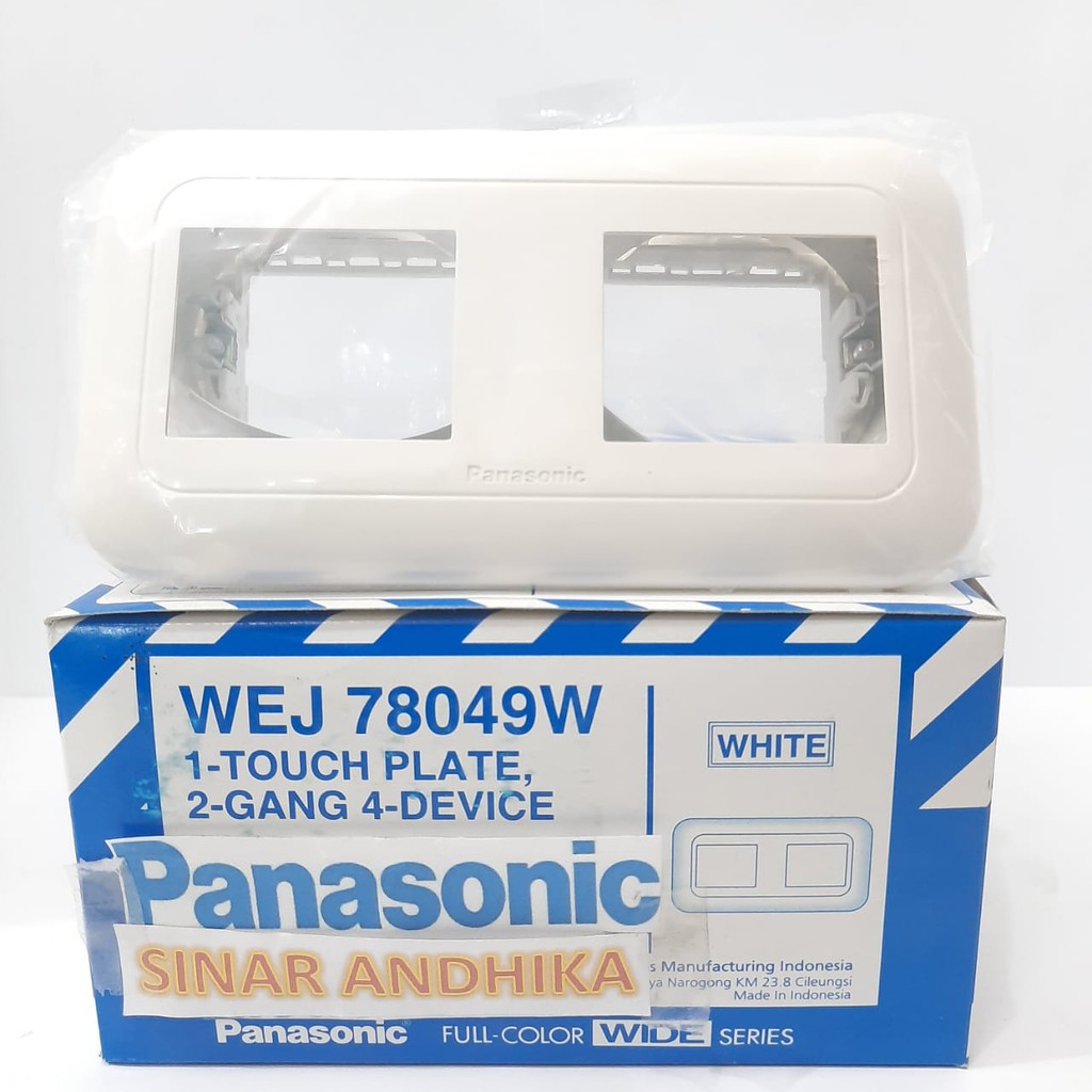 FRAME SAKLAR 2 GANG 4 DEVICE PUTIH PANASONIC WEJ 78049