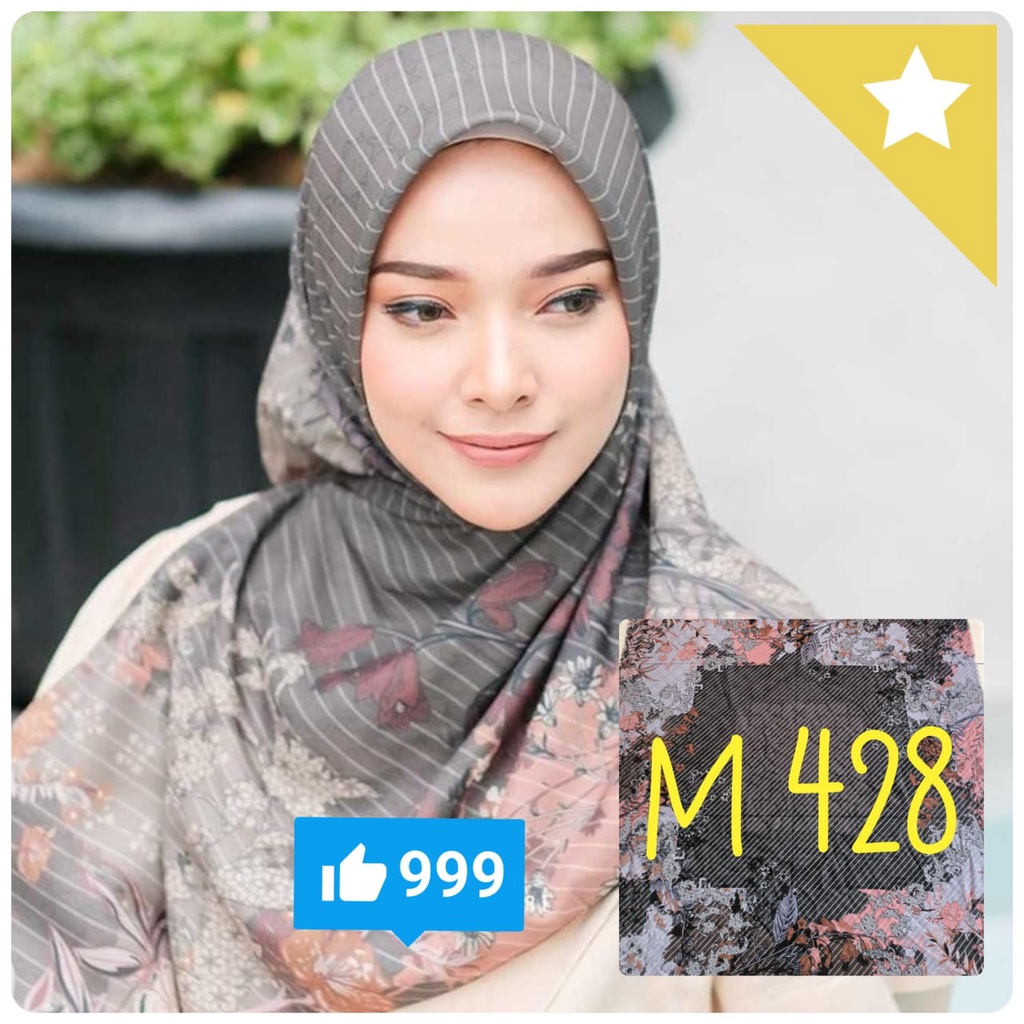 BESTSELLER Hijab Segiempat Voal Motif Printing Lasercut Kerudung Motif Square Grosir Jilbab Murah NN hijab-M428