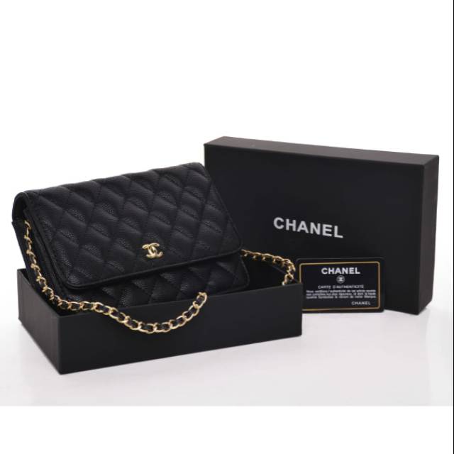 TAS TANGAN IMPORT WANITA MIRROR CHANEL WOC black