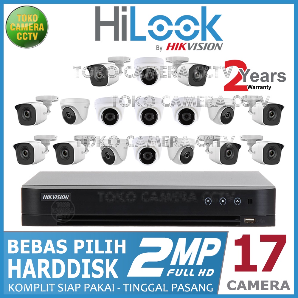 PAKET CCTV HILOOK 2MP 32 CHANNEL 17 KAMERA