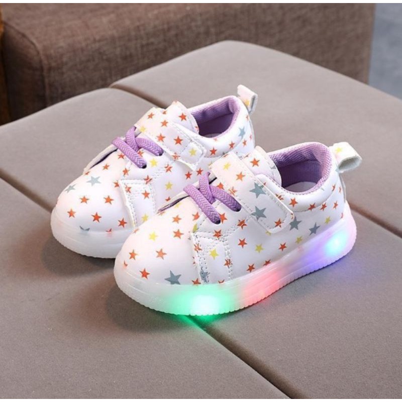 Sepatu Anak Perempuan Lampu LED Import Size 21-30