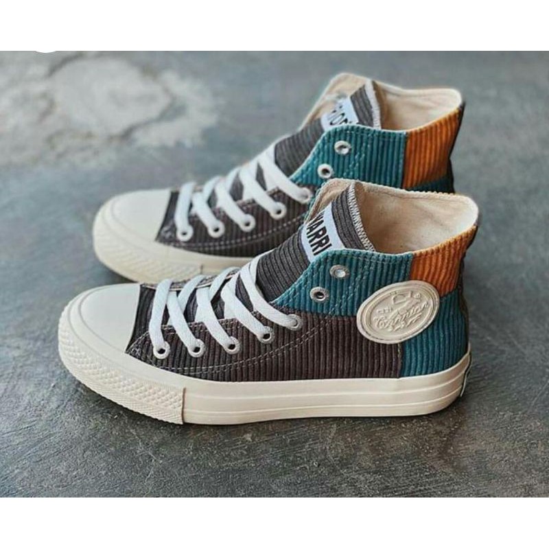 (BAYAR DI TEMPAT) Sepatu Warrior Sparta Hc Rainbow Grey - Warrior Shoes Original