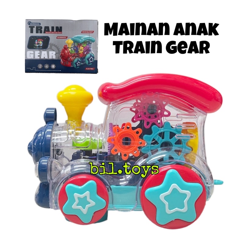 MAINAN EDUKASI KERETA API TRANSPARAN GEARWHEEL TRAIN TRANSPARENT