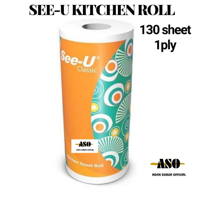 Tisu kithen SEE -U Kithchen Dapur Towel Roll classic 1ply 130 sheets