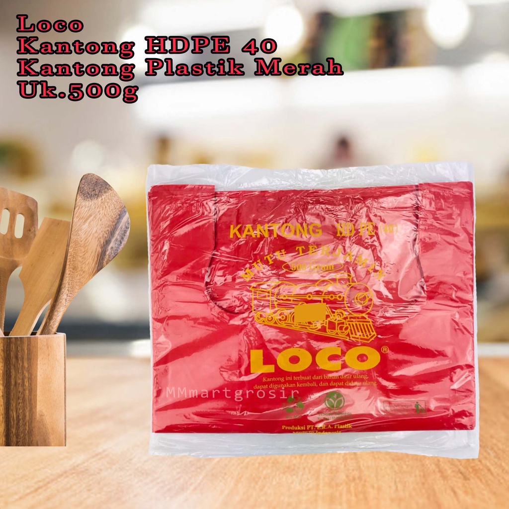 Loco / Kantong HDPE 40 / Kantong Plastik Merah / 500g