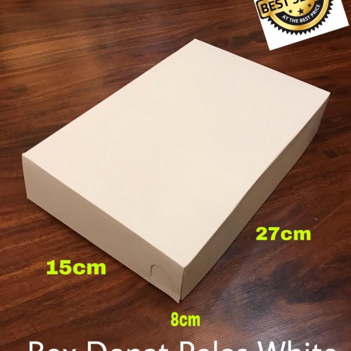 BOX DONAT PUTIH POLOS UKURAN 27X15X8CM / BOX DONAT ISI 6 / KOTAK DONAT POLOS MINIMAL ORDER 20PCS