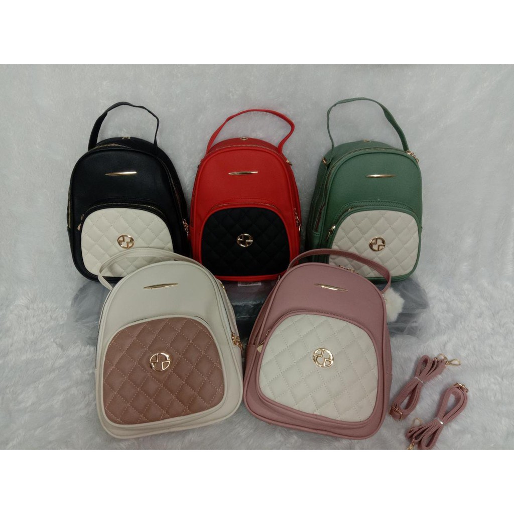 JK  1KG 749 MUAT 2PCS TAS RANSEL SELEMPANG FASHION IMPORT MULTIFUNGSI