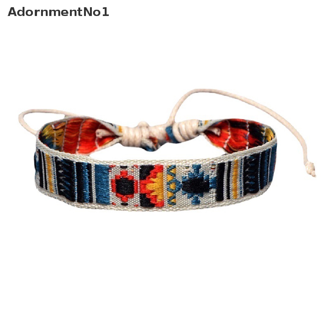 (AdornmentNo1) Gelang Tangan Tali Katun Motif Anyam Handmade Gaya Bohemia Etnik Untuk Wanita