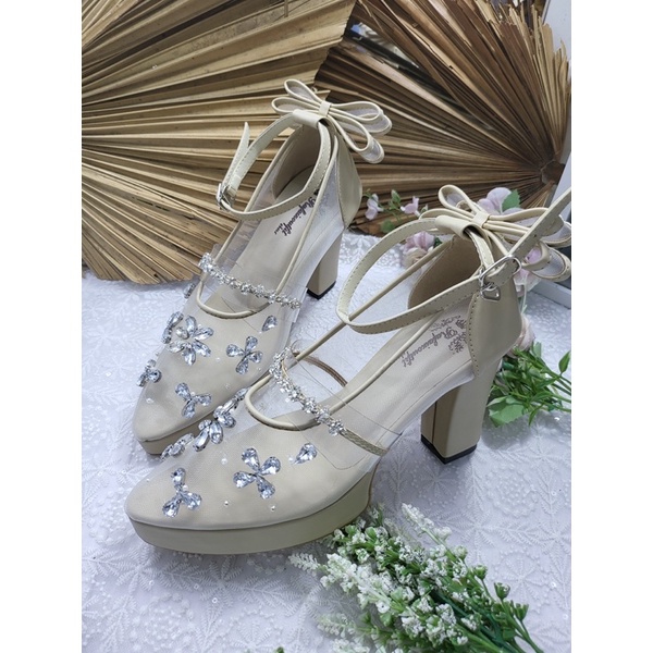 sepatu wedding laresha diamont 9cm