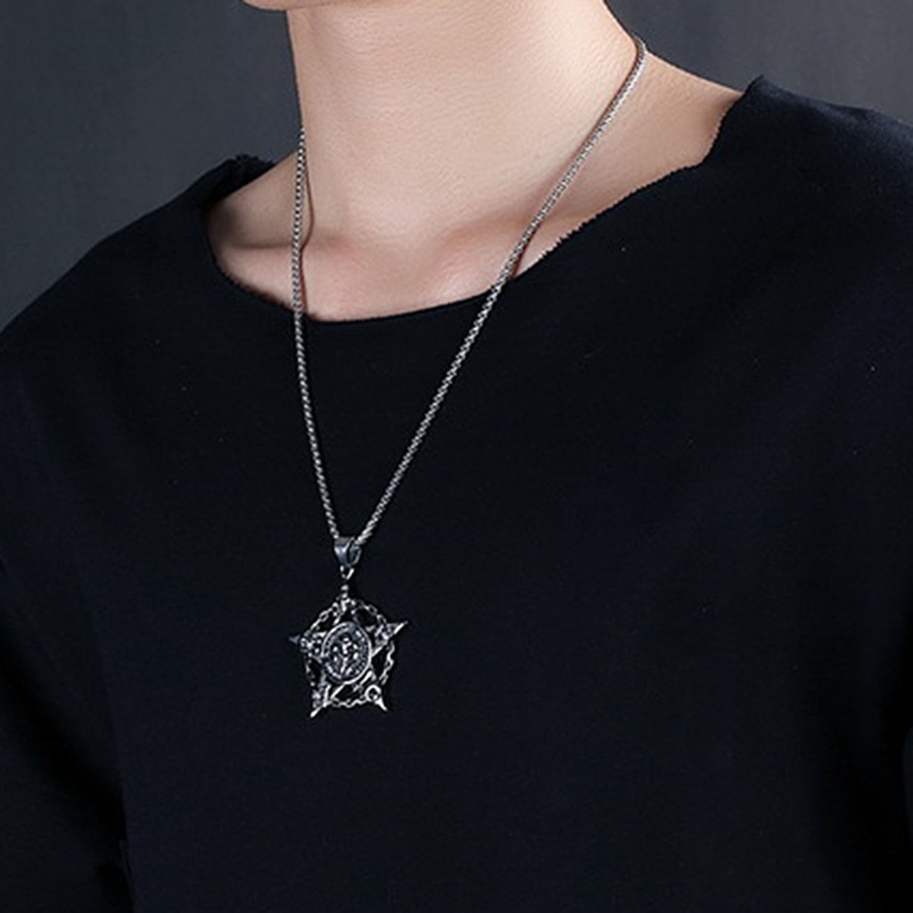 Hu Hu Hu Hu Hu Alat Bantu Pasang Kacamata♡ Kalung Liontin Bintang Lima Sisi Gaya Hip Hop