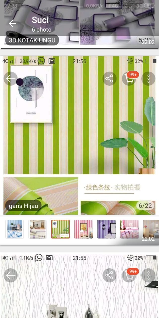 Terlaris Wallpaper Motif Salur | Wallpaper Salur Hijau