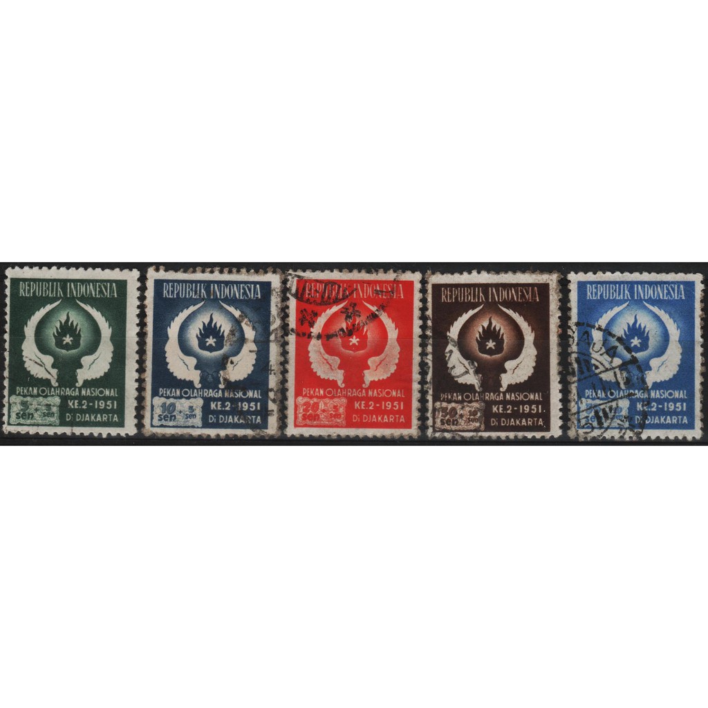 

Perangko Filateli A1-60 Indonesia VFU 5v 15.10.1951 2nd National Sports Week