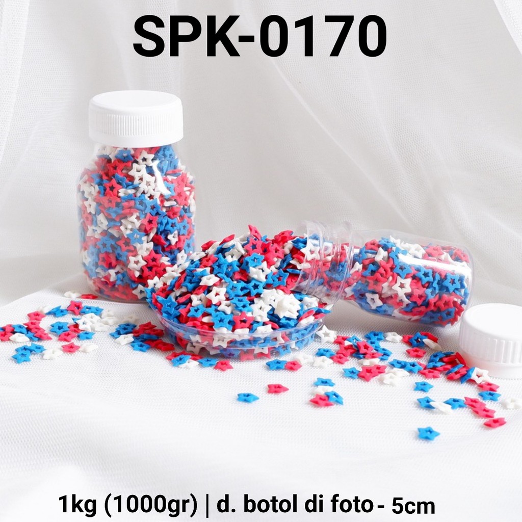 

SPK-0170 Sprinkles sprinkle springkel 1kg bintang merah biru putih yamama baking grosir murah sprinkles cake dekorasi mutiara trimit decoration story sprinklestory sprinklesstory sprinkle story yamama baking
