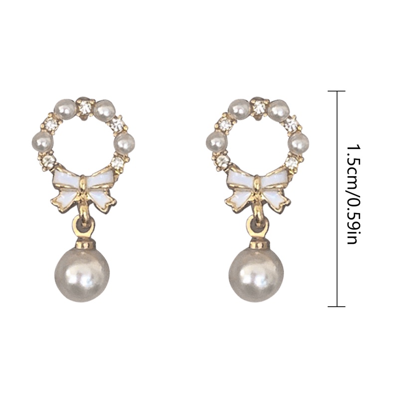 Anting Tusuk Gantung Wanita Desain Geometri Hias Mutiara Gaya Korea Untuk Hadiah 2022