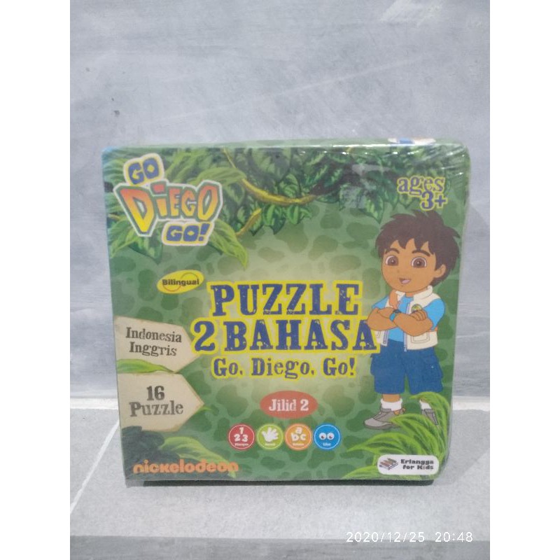 puzzle 2 bahasa. go diego go. 16 puzzle.