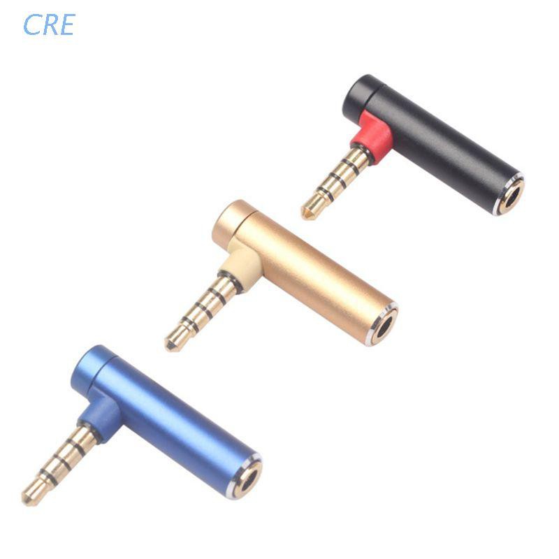 Cre Kabel Adapter Converter Jack 3.5mm Male Ke Female 90 Derajat Bentuk L