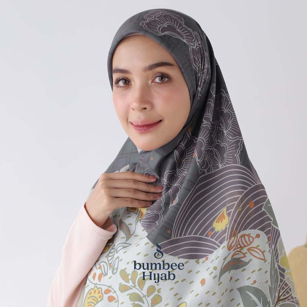 voal printing flora bee grey size 140x140 - Bumbee_hijab