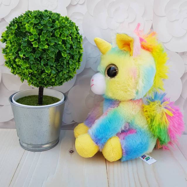 BONEKA RAINBOW UNICORN PELANGI 27 CM