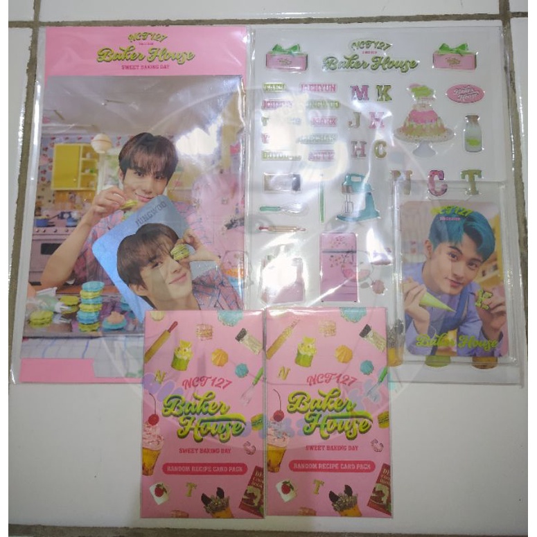 Merch baker house nct 127 hologram photocard standee jungwoo random receipt card photo holder pc set