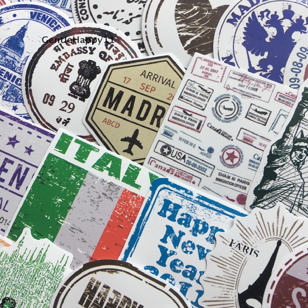 Gentlehappy 60pcs/lot Retro traveling boarding pass Tiket Udara Kreatif Koper Stiker