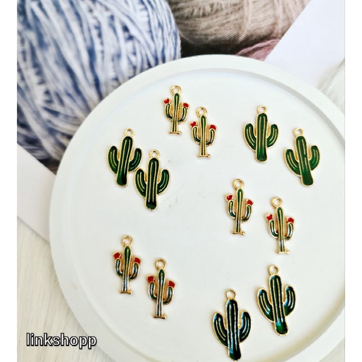 CHARM ENAMEL BENTUK KAKTUS