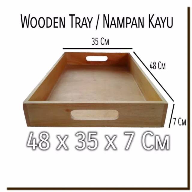 Wooden Tray 48x35x7 Nampan kayu kotak seserahan kayu kotak hantaran